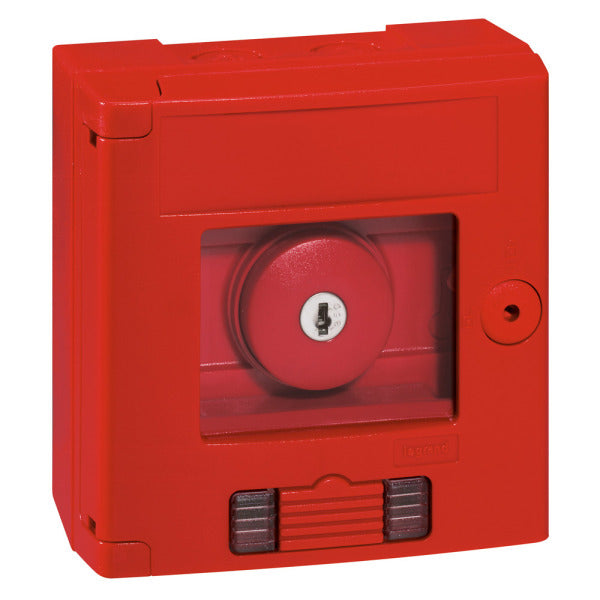 Sicherheitskasten IP44-IK07, mit Pilz-Schlüsseltaster und LED-Leuchtmelder,1Ö/1S – 038009