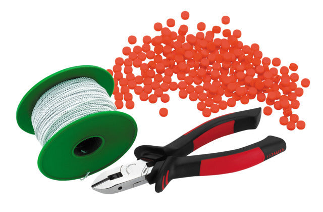 Plombenzangen-Set, Plombenzangen-Seitenschneider, 1000 Kunststoffplomben – 101730