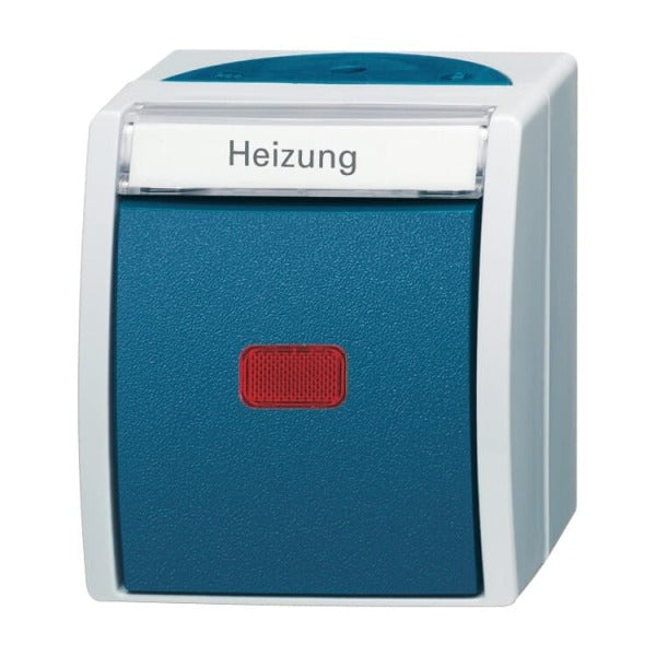 Heizungsschalter 2-polig Schalter mit Glimmlampe grau/blaugrün - ocean – 2CKA001085A1610