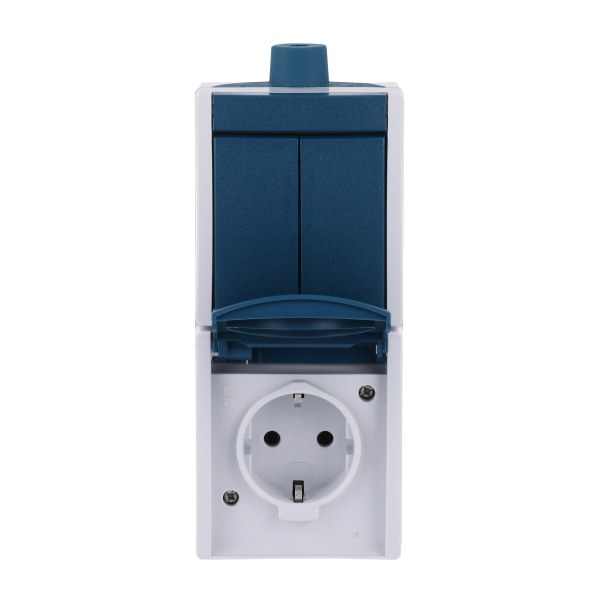 Kombination SCHUKO mit 2-fach Wippschalter Serie grau/blaugrün - ocean – 2CKA001684A0324