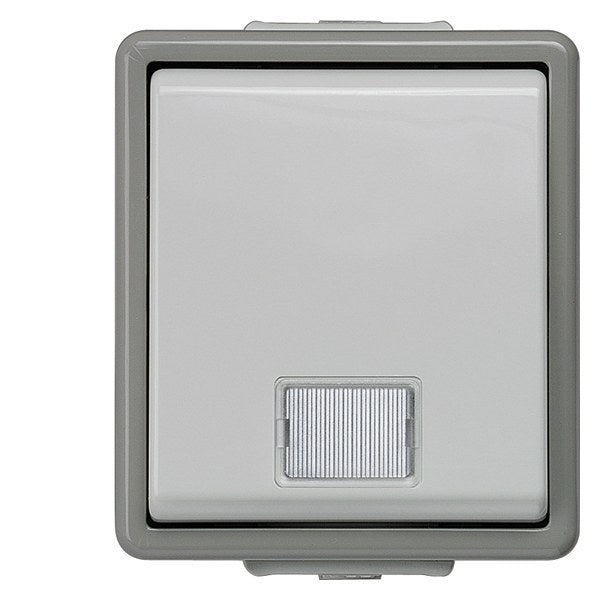 DELTA fläche IP44, AP dunkelgrau/hellgrau Kontrollschalter aus, 10A 250V mit . – 5TA4700