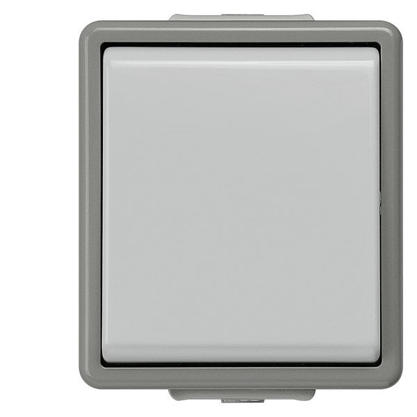 DELTA fläche IP44, AP dunkelgrau/hellgrau Kreuzschalter, 10A 250V 66x 75mm – 5TA4707