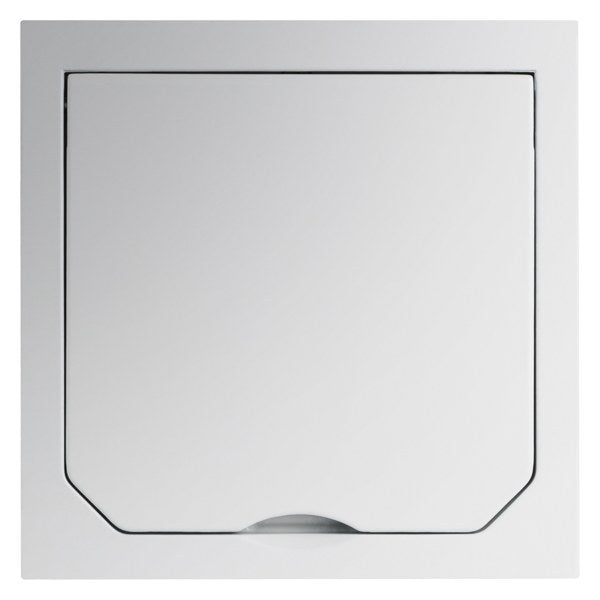 DELTA SCHUKO-Steckdose mit Klappdeckel aus Alu-Druckguss, lichtgrau – 5UB4650