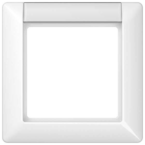 Rahmen 1fach, mit Schriftfeld, Duroplast, AS500, alpinweiss – AS581NAWW