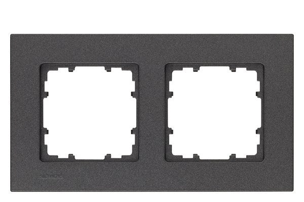DELTA miro Rahmen 2-fach Farbe carbonmetallic Abmessungen 161x 90mm – 5TG11122