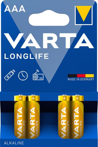 Batterie Longlife Alkaline AAA Micro LR03 1.5V 1Bli=4Stk