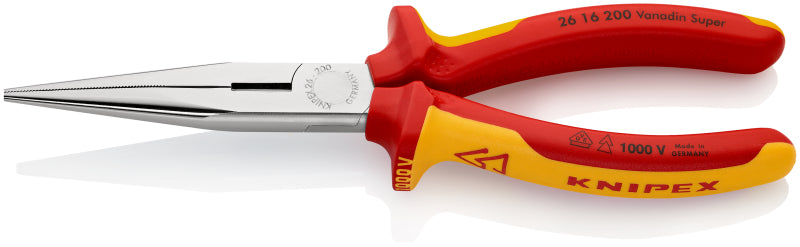 VDE-Flachrundzange mit Schneide, gerade, 2K, 200 mm – 26 16 200