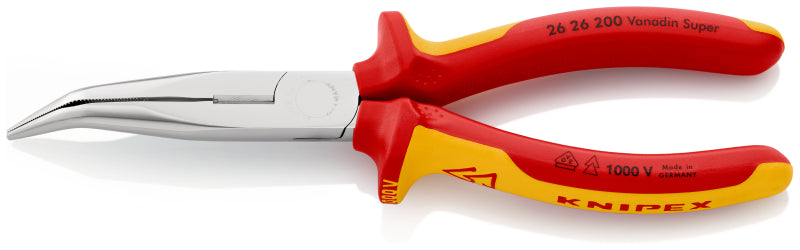 VDE-Flachrundzange mit Schneide, gebogen, 2K, 200 mm – 26 26 200