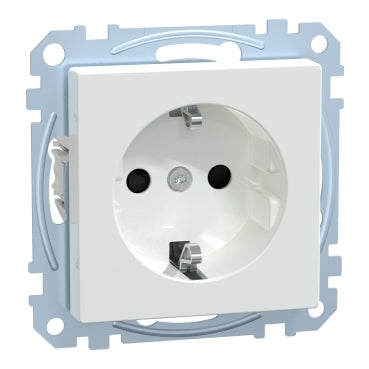SCHUKO-Steckdose, BRS, Steckklemmen, aktivweiß glänzend, System M – MEG2300-0325