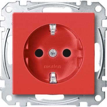 SCHUKO-Steckdose für Sonderstromkreise, BRS, Steckklemmen, rubinrot, System M – MEG2300-0306