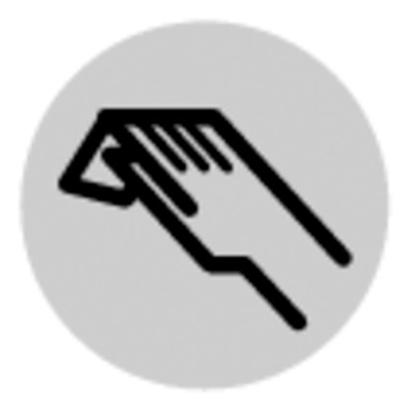 Tastenlinse, flach weiß, Symbol Handbetätigung – 218307