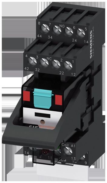 Steckrelais Komplettgerät AC24V, 4 Wechsler LED-Modul rot Standard-Stecksockel – LZS:PT5A5R24