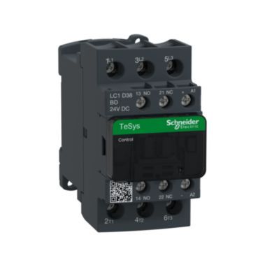 Leistungsschütz, 3p+1S+1Ö, 18,5kW/400V/AC3, 38A, Spule 24V DC – LC1D38BD