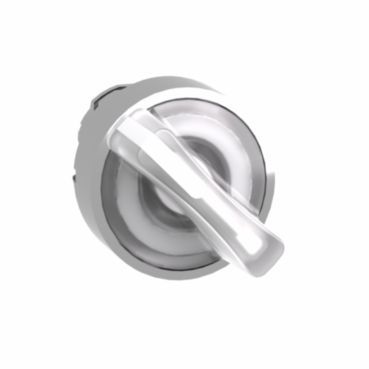 Leuchtwahlschalter Frontelement XB4, Metall, 22mm, weiß, für LED, 2 Stell., rast – ZB4BK1213