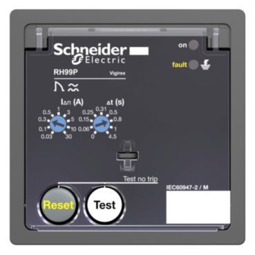 Erdschlussrelais RH99P mit autom. Rücksetzung - 0,03-30 A - 0-4,5 s - 240 V – 56293