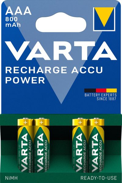 Akku Recharge Power Nickel-Hyd AAA HR03 1.2V 800mAh 1Bli=4St – 56703101404