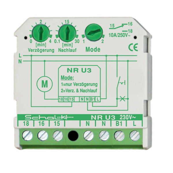 Nachlaufrelais m. Einschaltverzögerung 230V AC (UP)