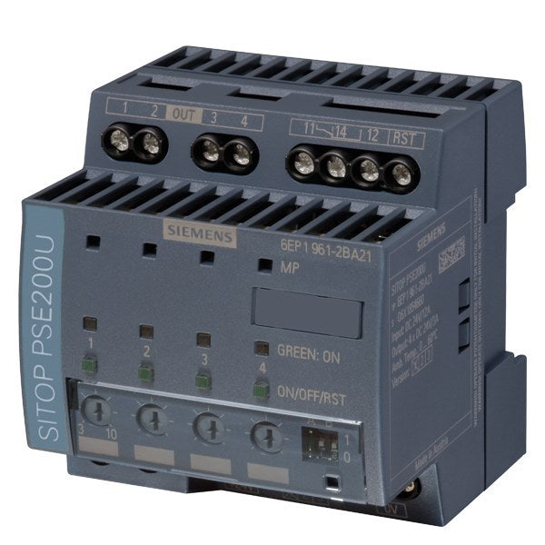 SITOP Selektivitätsmodul PSE200U, DC24V / 4 x 3...10A mit Summen-Meldek. – 6EP19612BA21