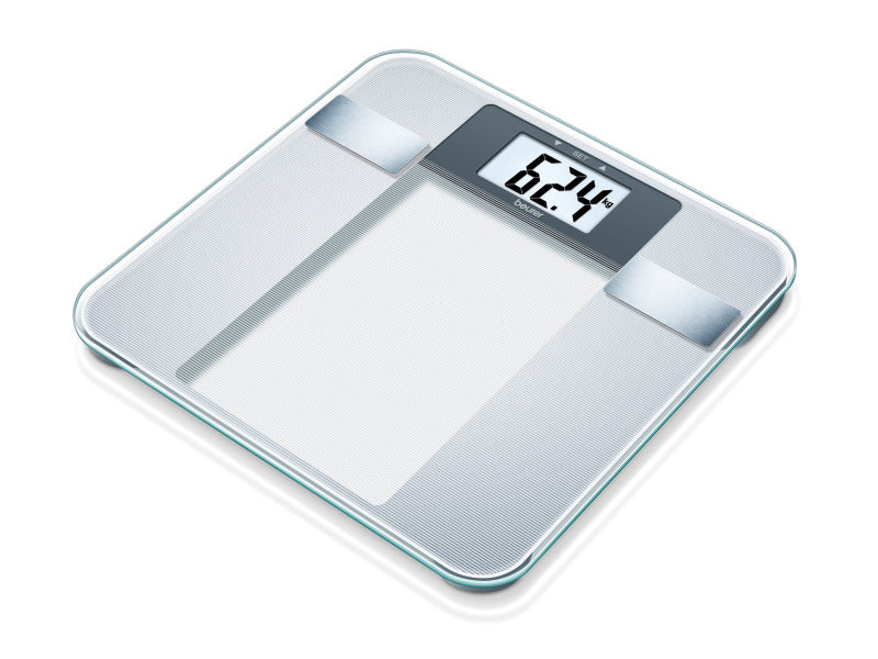 Fettanalysewaage b.150kg Glas LCD-Anzeige edelstahl