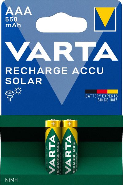 Akku Recharge Solar Nickel-Hyd AAA HR03 1.2V 550mAh 1Bli=2St – 56733101402