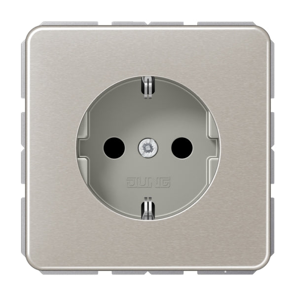 SCHUKOSteckdose, 16 A 250V ~, Aluminium eloxiert, Serie CD, platin – CD1520PT