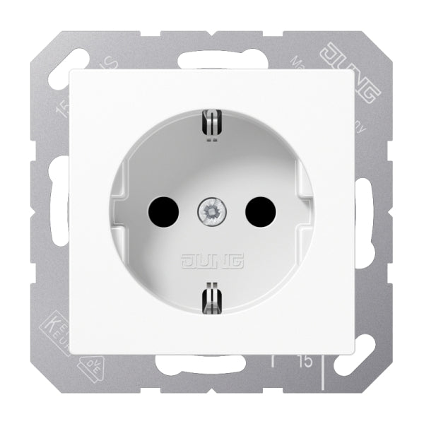 SCHUKOSteckdose, 16 A 250V ~, Thermoplast, Serie AS/A, alpinweiss – A1520BFWW