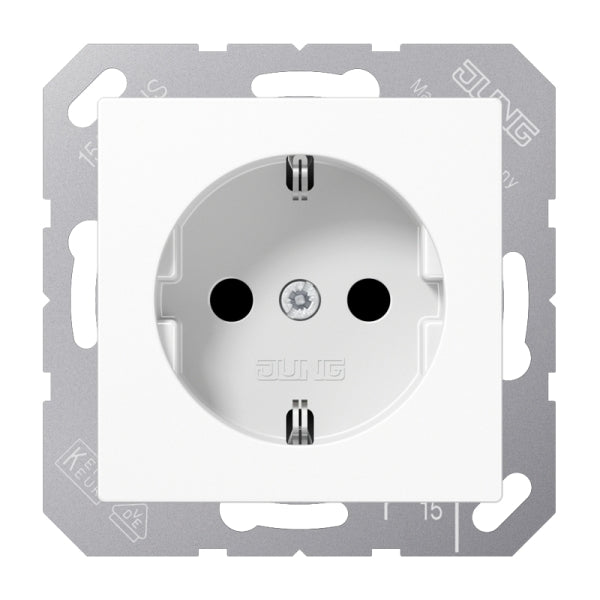 SCHUKOSteckdose, 16A 250V ~, SAFETY+, Thermoplast, Serie AS/A, alpinweiss – A1520BFKIWW
