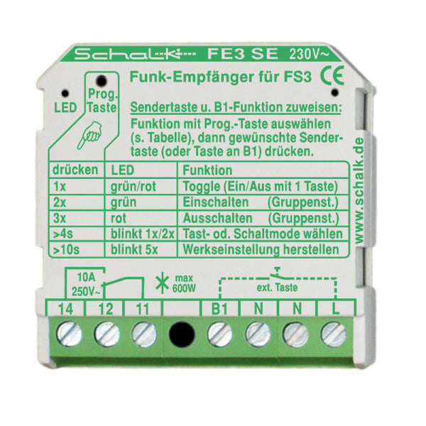 Funk-Empfängerschalter 1-Kanal 230V AC (UP), VO, 18.5mm (H) – fe3se9