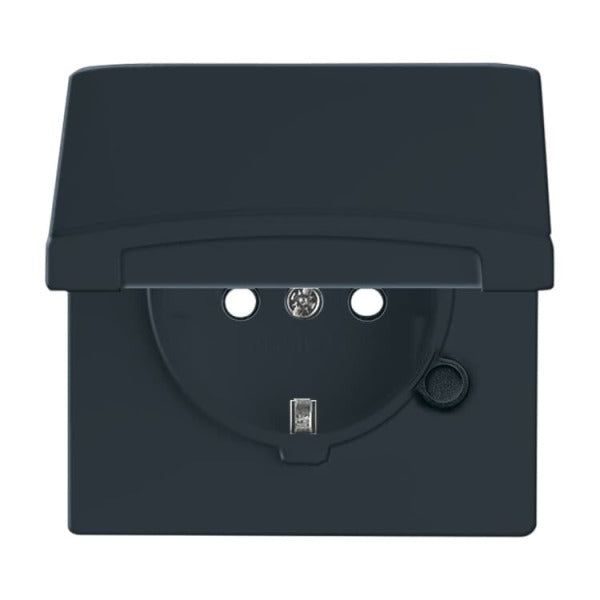 SCHUKO Steckdosen-Einsatz Safety+ mit Klappdeckel anthrazit - Allwetter 44(IP44) – 2CKA002064A0295