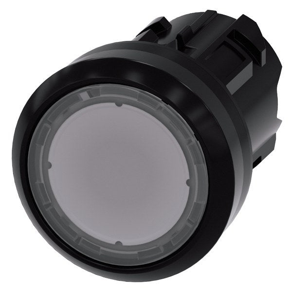Drucktaster, beleuchtet, 22mm, rund, Kunststoff, klar, Druckknopf – 3SU10010AB700AA0