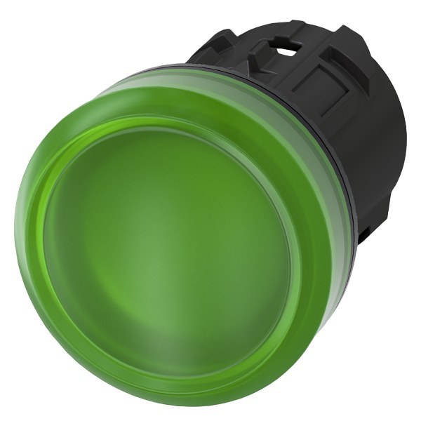 Leuchtmelder, 22mm, rund, Kunststoff, grün, Linse, glatt – 3SU10016AA400AA0