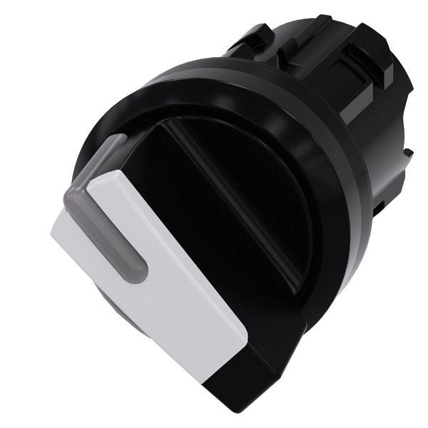 Knebelschalter, beleuchtbar, 22mm, rund, Kunststoff, schwarz, weiß – 3SU10022BF600AA0