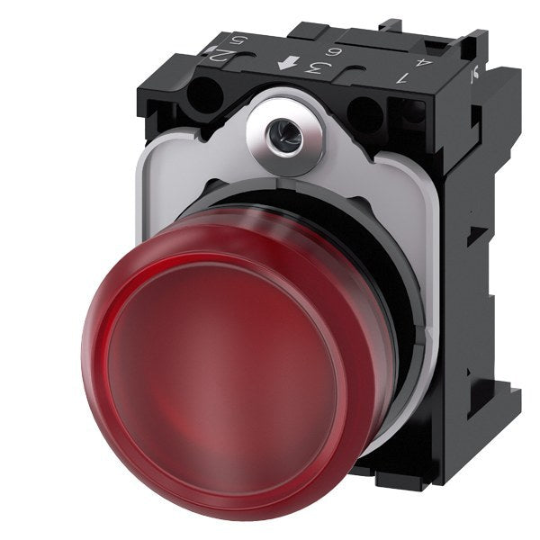 Leuchtmelder, 22mm, rund, Kunststoff, rot, Linse, glatt, AC/DC 24V – 3SU11026AA201AA0
