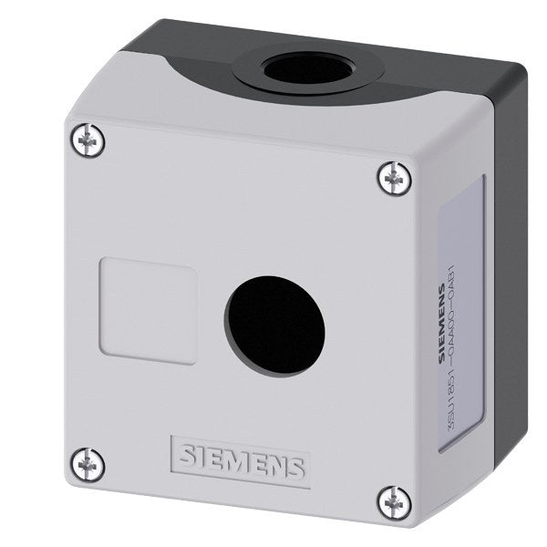 Gehäuse für Befehlsgeräte, 22mm, rund, Metall, grau, 1 Befehlstelle – 3SU18510AA000AB1