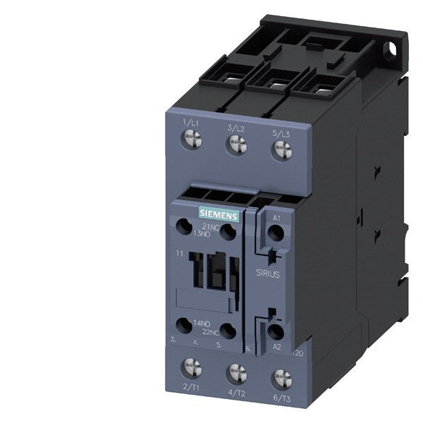 SIEMENS Schütz, AC-3e, 50 A/22 kW/400V, 3-polig, AC 230V/50Hz, 1S+1Ö, Schraubanschluss – 3RT20361AP00