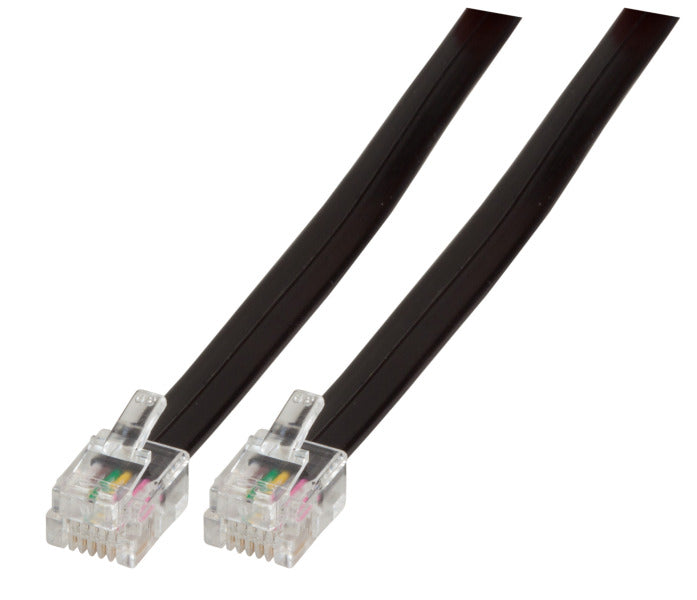 Modularkabel schwarz, 2 x RJ12 (6/6) Stecker, 1:1, 3,0 m – K2404SW.3