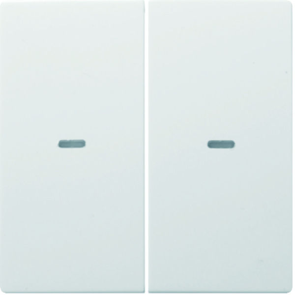 KNX S.1/B.x Abdeckung 2fach mit klarer Linse polarweiß glänzend – 80960389