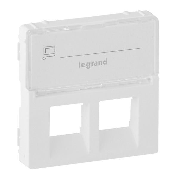 Valena Life Abdeckung RJ11/RJ45 mit Beschriftungsfeld 2-fach Farbe: Ultraweiß – 755480