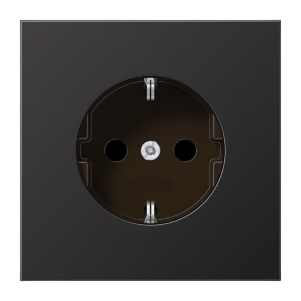 SCHUKOSteckdose, 16 A 250V ~, Aluminium lackiert, Serie LS, dark – AL1520D