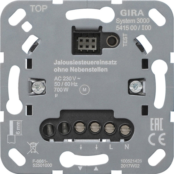 GIRA S3000 Jal.steuereins. o.Nebenst.eing. Ei nsatz – 541500