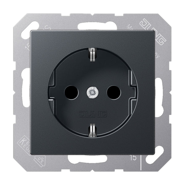 SCHUKOSteckdose, 16A 250V ~, SAFETY+, Thermoplast lackiert, anthrazit – A1520BFKIANM