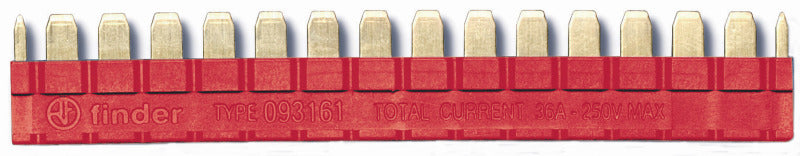 Verbindungsbrücke, rot, für A1-/A2-Klemmen, 16 Fassungen Typ 39/93 – 093.16.1