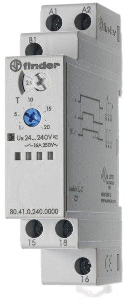 Zeitrelais, Rückfallverzögerung, 1 W 16A, für 24 bis 240VAC/DC – 80.41.0.240.0000