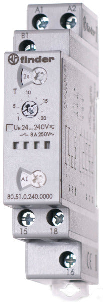 Zeitrelais, Multifunktion+ Multispannung, 6 Zeitfunktionen, 1 W 8A, 24-240VAC/DC – 80.51.0.240.0000