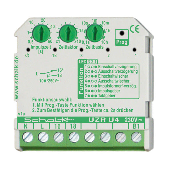 Multifunktions-Zeitrelais 230V AC (UP), 1 Wechsler 10A – uzru49