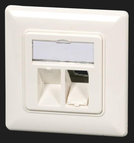 Rahmenset 2Port leer f. Keystone RAL9010 – ET-25085V3