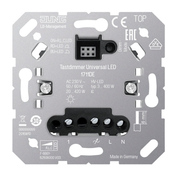 Tastdimmer Universal LED, mit Nebenstelleneingang – 1711DE