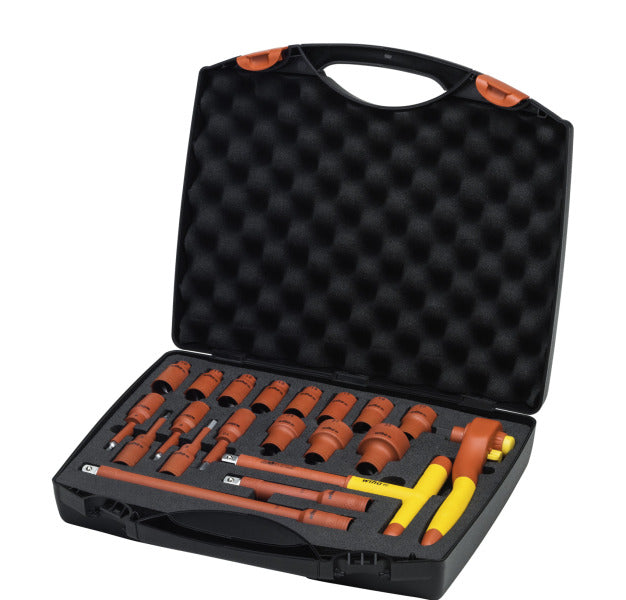 Ratschenschlüssel Set isoliert 1/2'' 21-tlg. inkl. Koffer – 43024