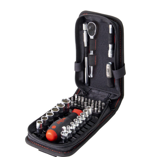Steckschlüssel- und Bit Set 1/4'' 40-tlg. inkl. Funktionstasche mit Gürtelclip – 44684