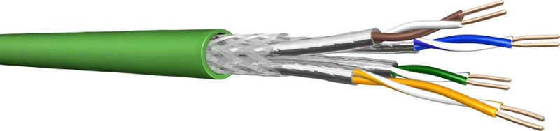 Datenkabel Kat.7 S/FTP 4x2xAWG23/1 PUR Fca grün (VPE=500m) Trommel 500 m